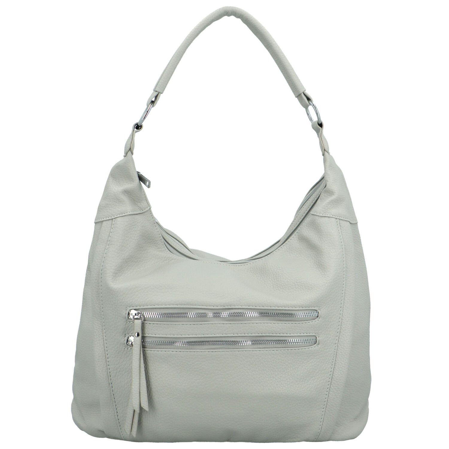 Módní dámská koženková kabelka na rameno Deliza, šedá