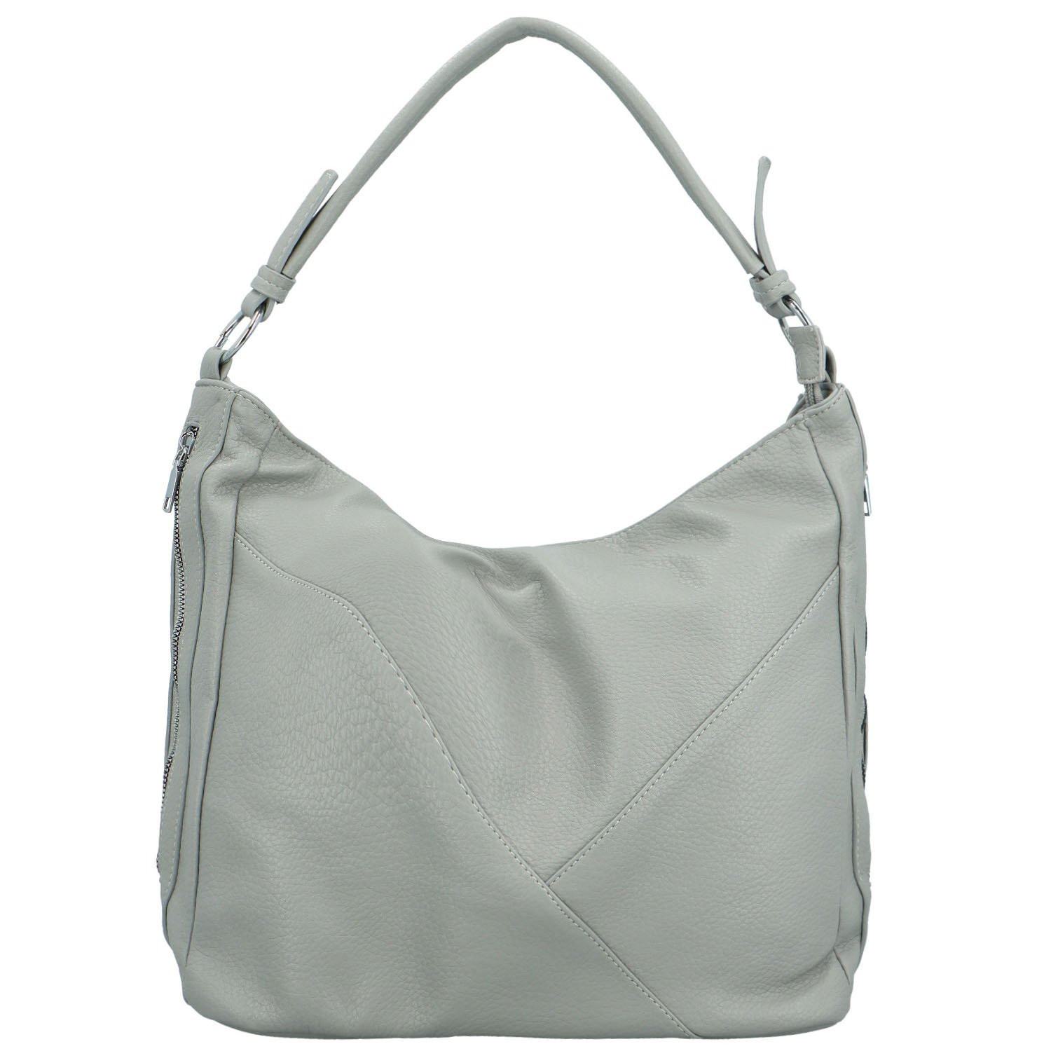 Trendy dámská koženková kabelka na rameno Enwy, šedá