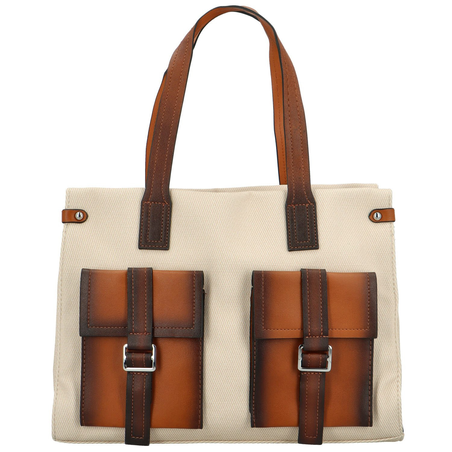 Stylová dámská koženková kabelka na rameno Neil, krémová