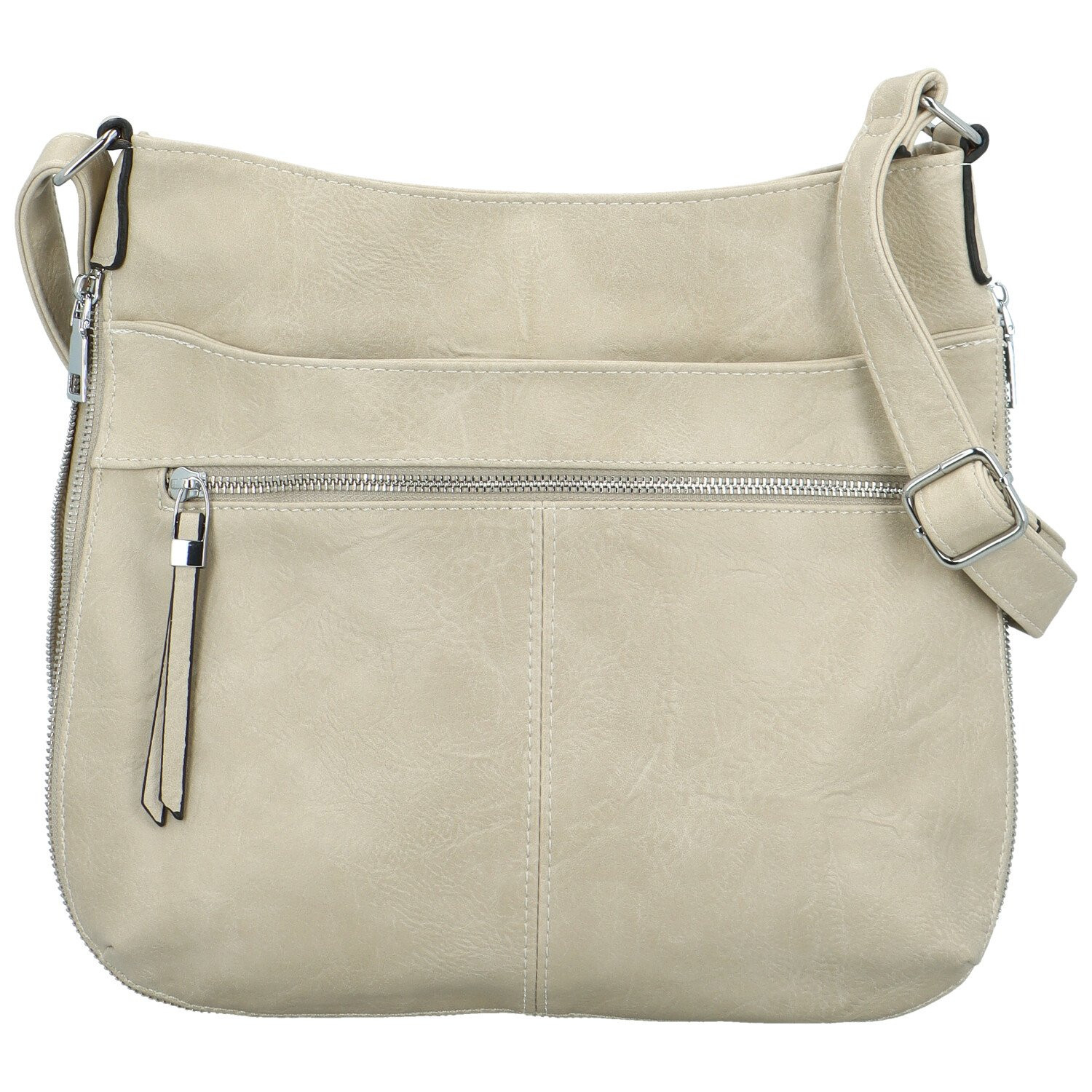 Stylová dámská koženková crossbody kabelka Folomija new, krémová