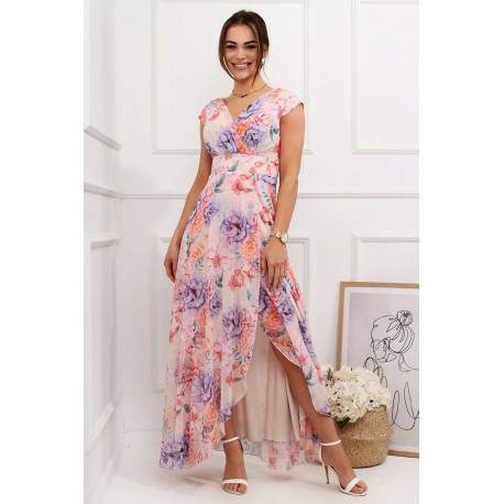 Dámské dlouhé šaty květované Astrid, Velikost 42, Vzor Květinový Kartes 0030076