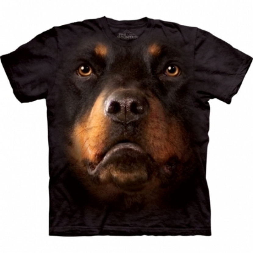 Tričko unisex The Mountain Rottweiler Face - černé, S
