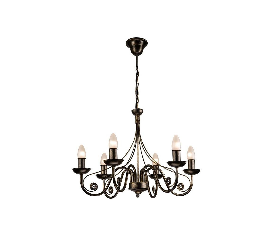 Lustr na řetězu DONATO 6xE14/40W/230V