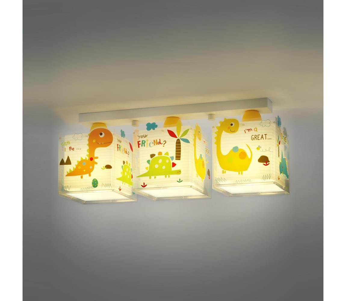 Dalber Dalber D-73453 - Dětské stropní svítidlo DINOS 3xE27/60W/230V