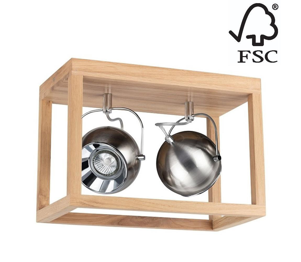 5227274 - LED Stropní svítidlo ROY 2xGU10/5W/230V matný dub
