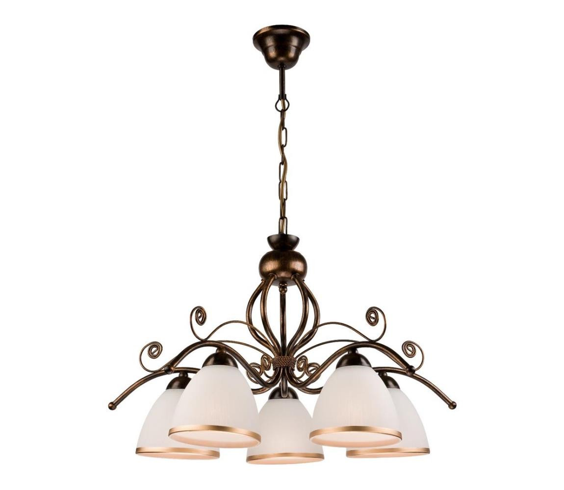 Lustr na řetězu RETRO II 5xE27/60W/230V černá patina