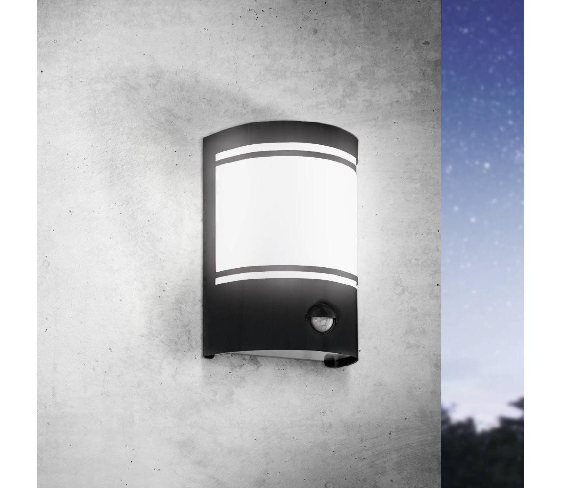 Eglo Eglo 99566 - Venkovní nástěnné svítidlo se senzorem CERNO 1xE27/40W/230V IP44