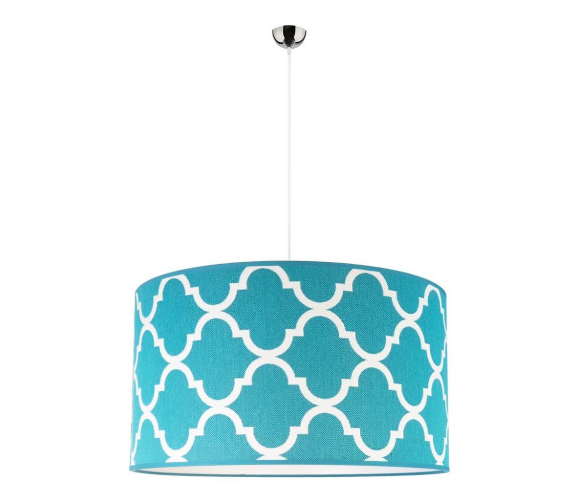 - Lustr na lanku MAROKO 1xE27/40W/230V pr. 45 cm tyrkysová/bílá