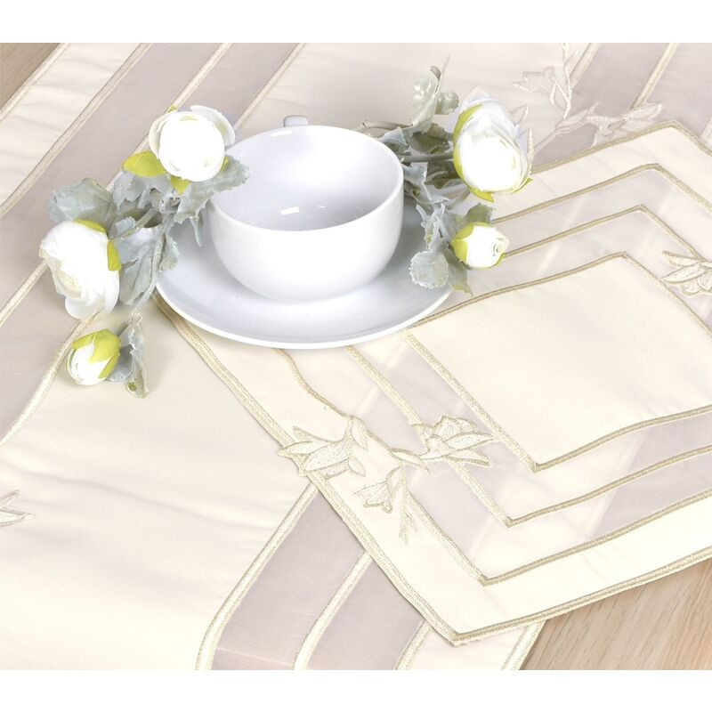 Ubrus celoroční, Bílé květy  85 x 85 cm