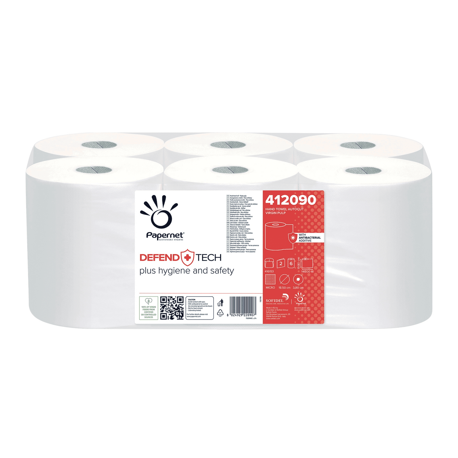 Papernet Ručníky v roli Autocut DefendTech, bílé, 140 m