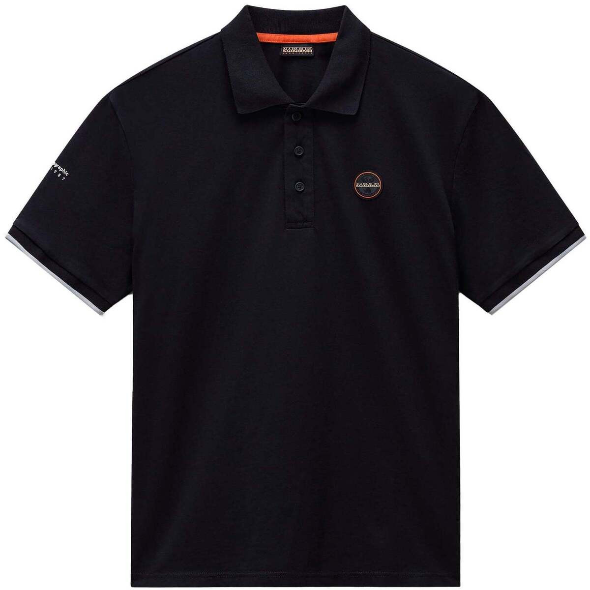 Napapijri  E Badge Polo Shirt Black  Černá