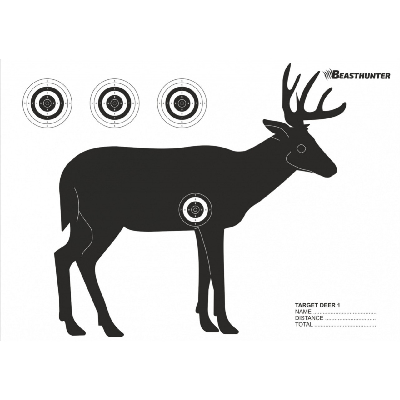 Terč silueta Beast Hunter Jelen 10ks - bílý-černý