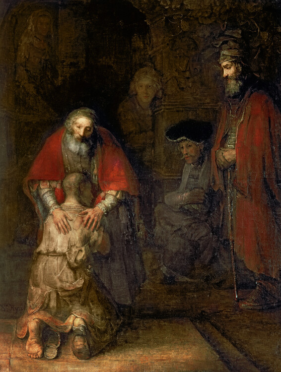 Rembrandt Harmensz van Rijn Obrazová reprodukce Return of the Prodigal Son (1668-69), Rembrandt Harmensz van Rijn, 30 × 40 cm