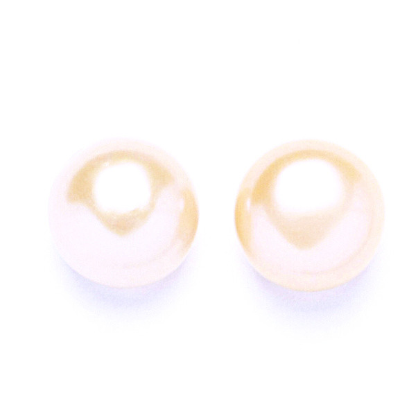 Stříbrné náušnice na šroubek s přírodní lososovou perlou říční 12 mm, NŠ 1299