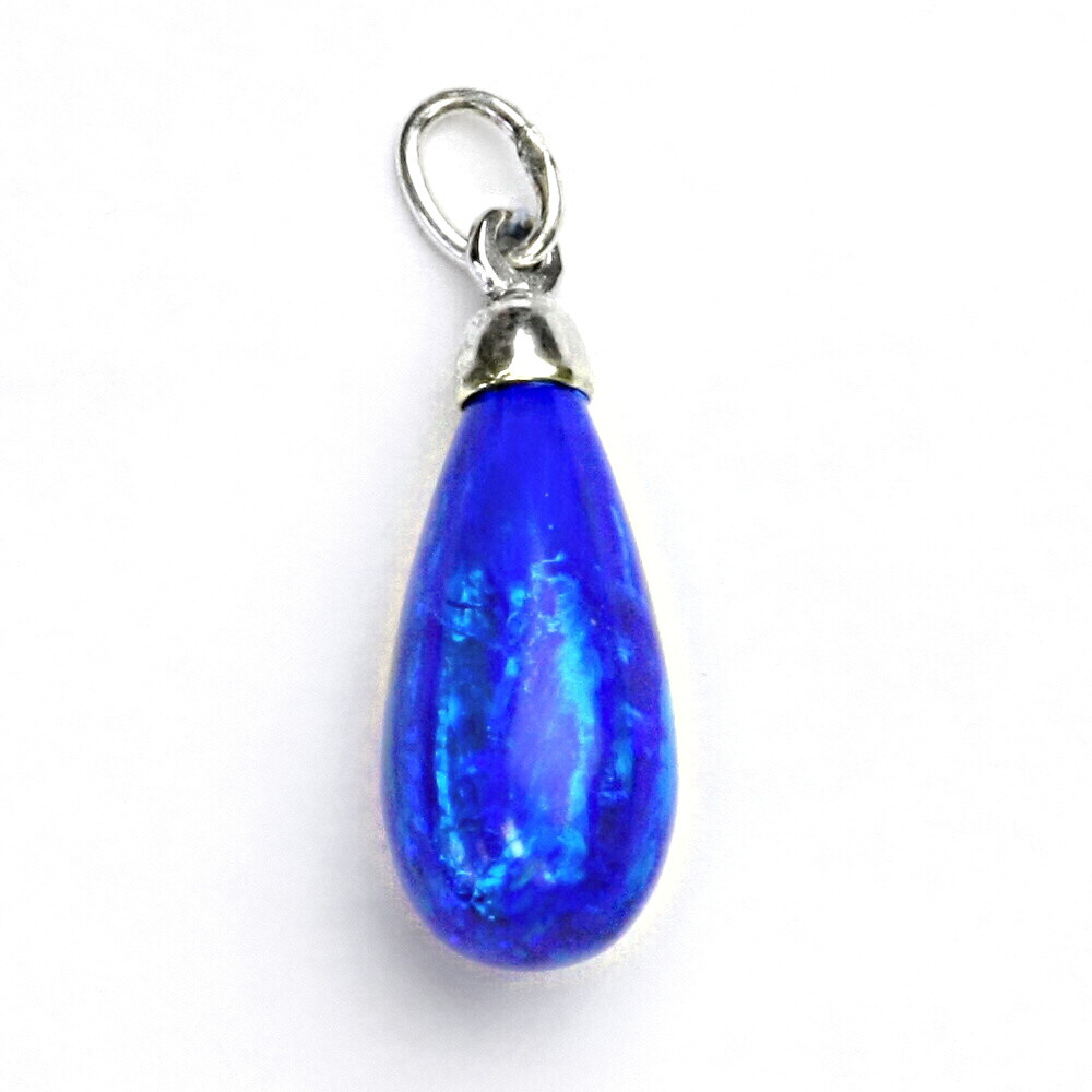 Stříbrný přívěsek, tmavě modrý opál, přívěsek s opálem, P 41