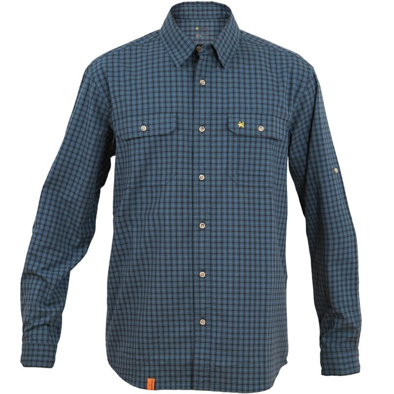 Warmpeace Pánská odolná košile s dlouhým rukávem Warmpeace Mesa mallard blue