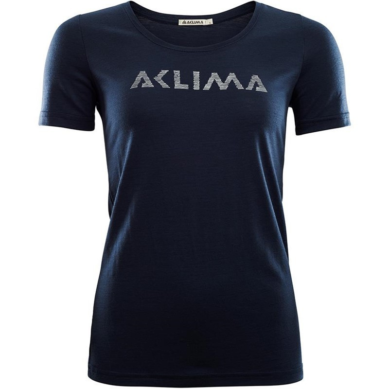 Aclima Dámské tričko Aclima LightWool logo Navy blazer