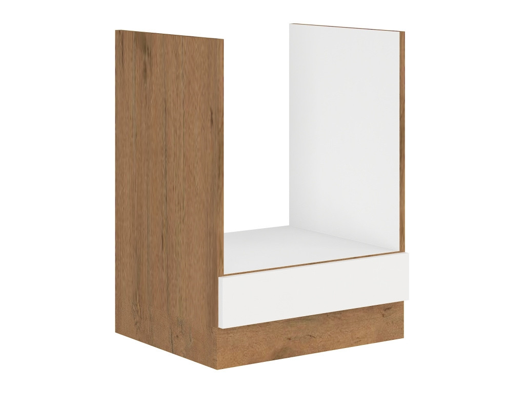 ZEATA, skříňka pro vestavnou troubu 60 D GAZ BB, korpus: dub lancelot, dvířka: bílý lesk