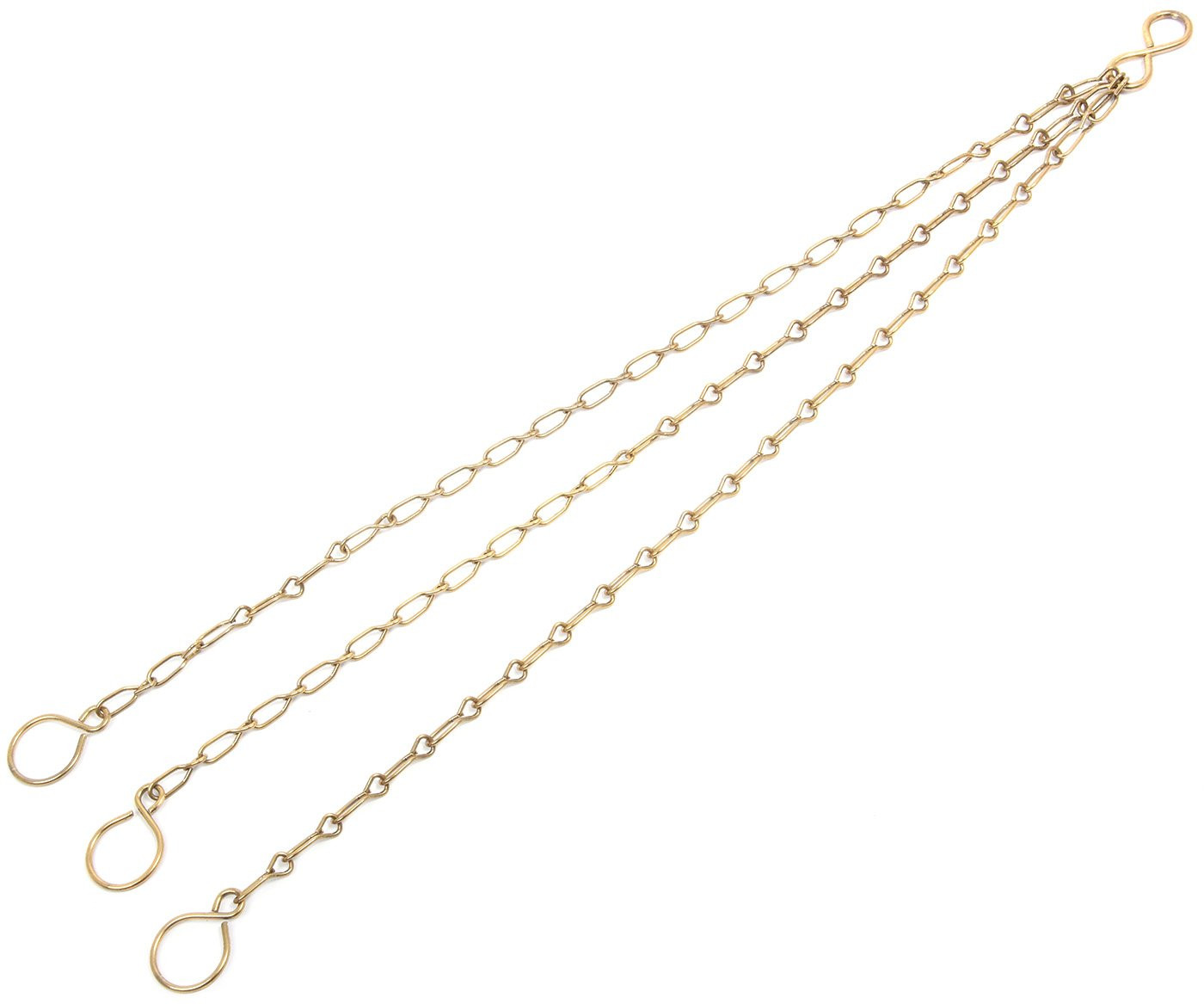 Řetízek na květináč trojzávěs - zlatý (háčky)