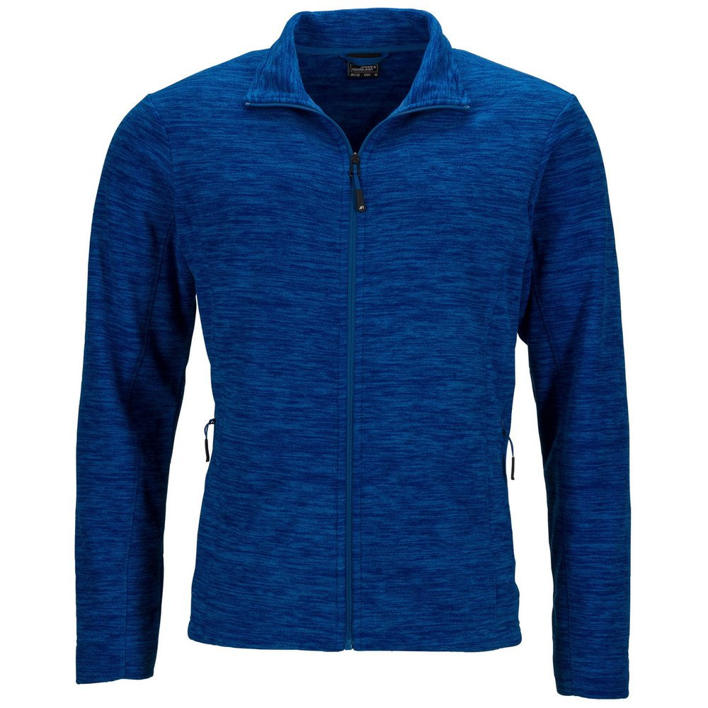 James & Nicholson (Daiber) Pánská fleecová mikina JN770 - Královsky modrý melír / modrá | L