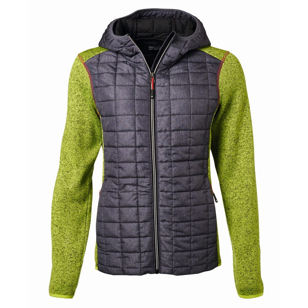 James & Nicholson (Daiber) Dámská hybridní bunda JN771 - Kiwi melír / antracitový melír | L