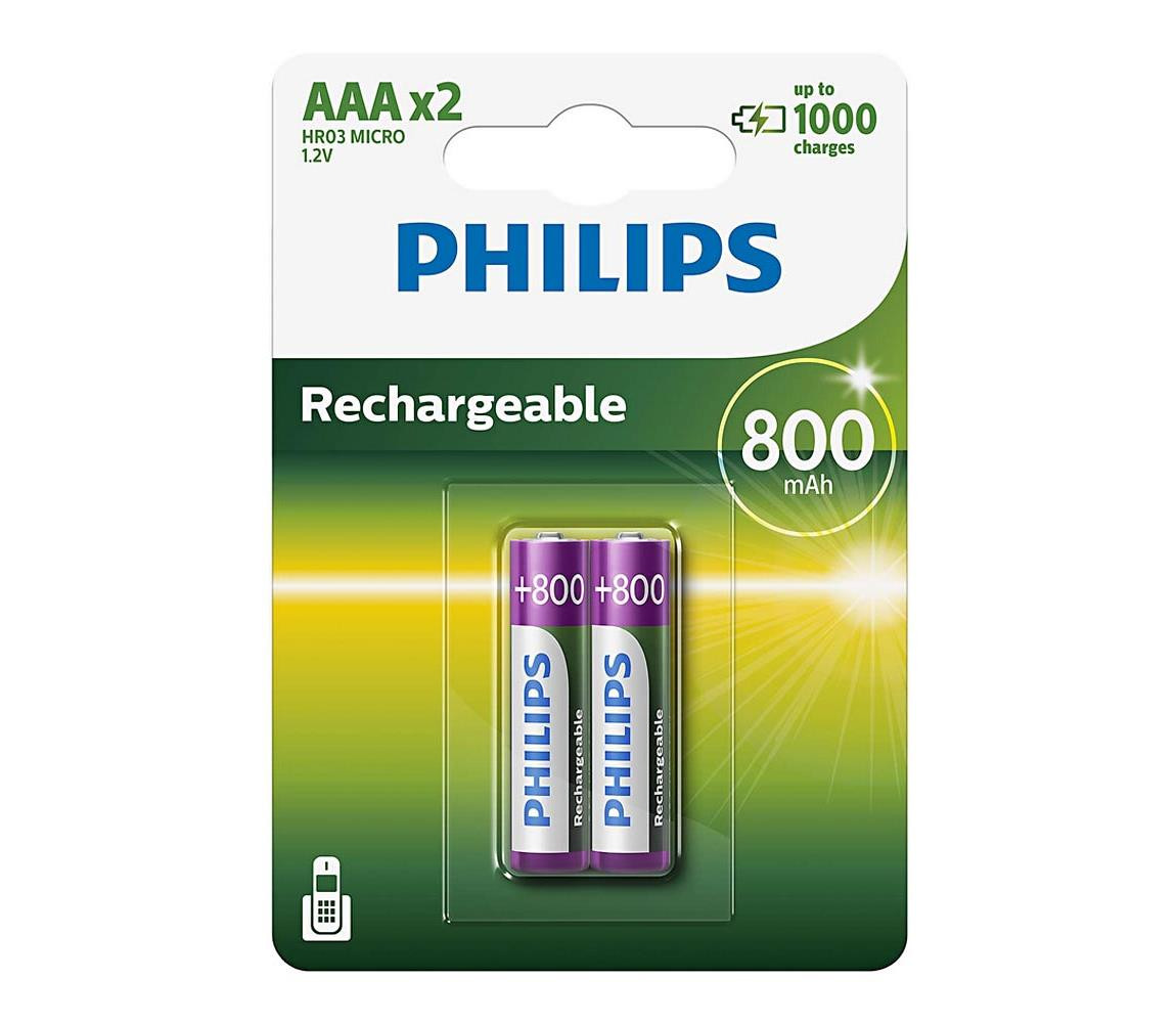 Philips Philips R03B2A80/10 - 2 ks Nabíjecí baterie AAA MULTILIFE NiMH/1,2V/800 mAh