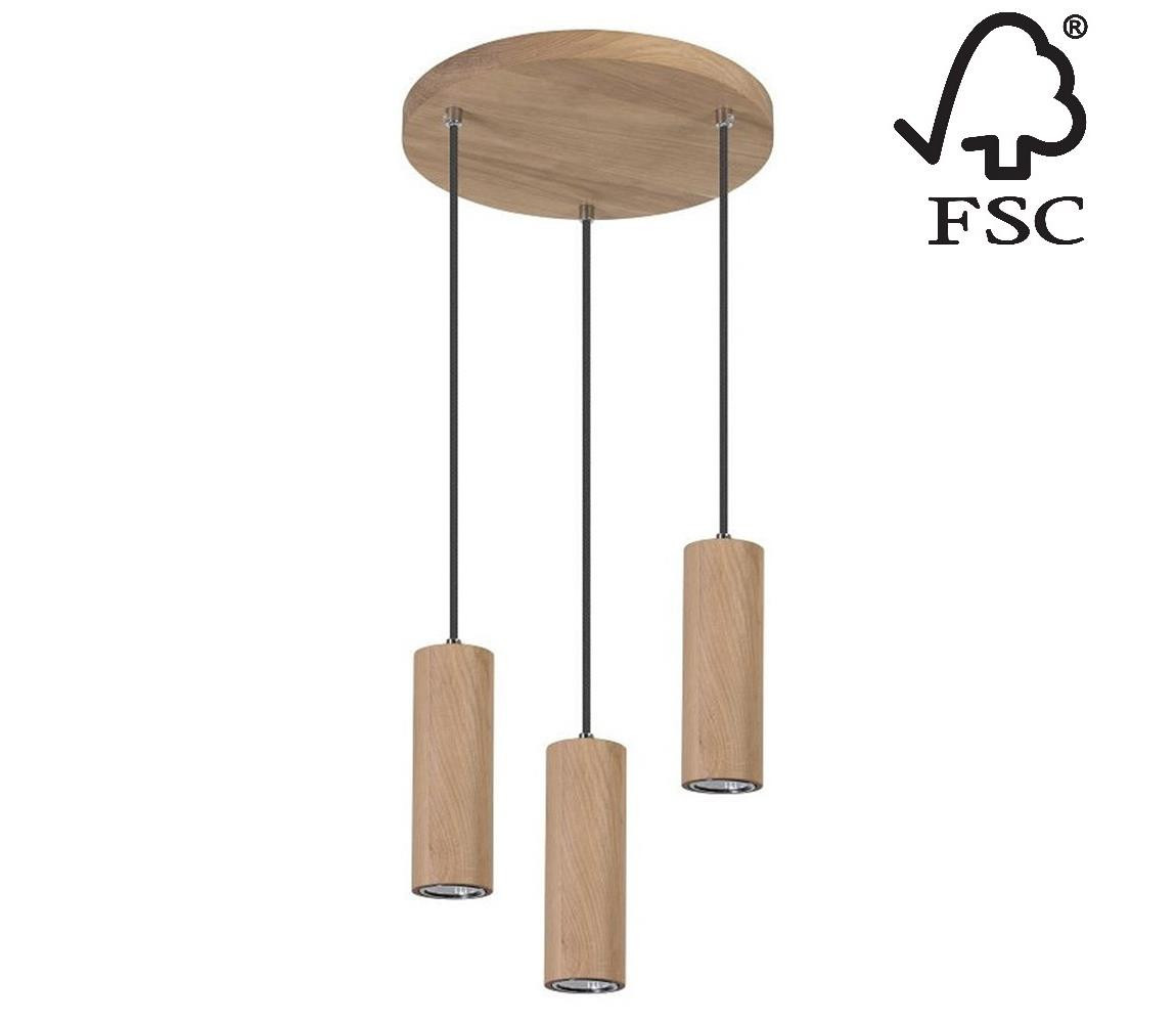 1551374R - LED Lustr na lanku PIPE 3xGU10/5W/230V matný dub