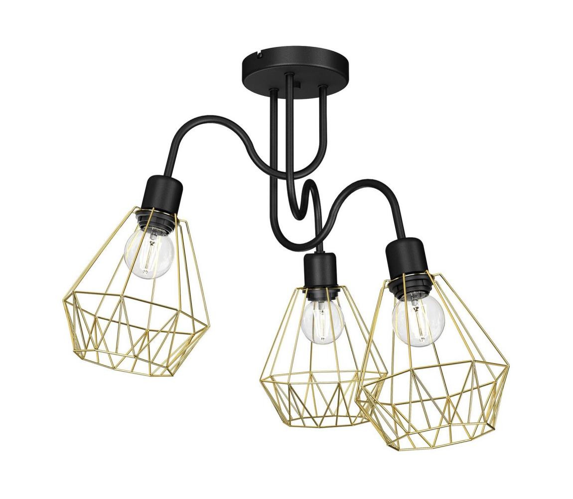 Přisazený lustr BERGEN 3xE27/60W/230V černá/zlatá