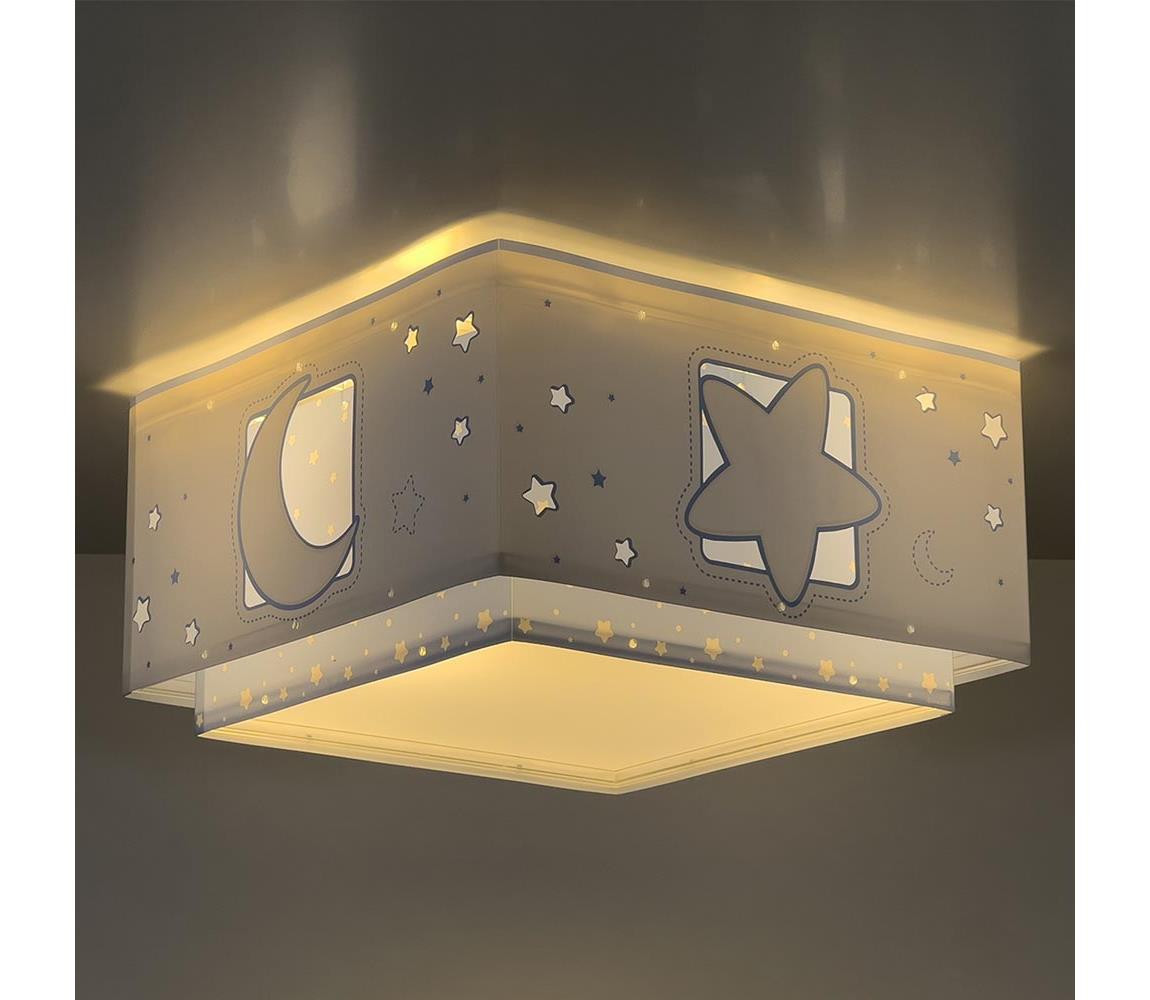 Dalber Dalber 63236T - Dětské stropní svítidlo MOONLIGHT 2xE27/60W/230V modrá