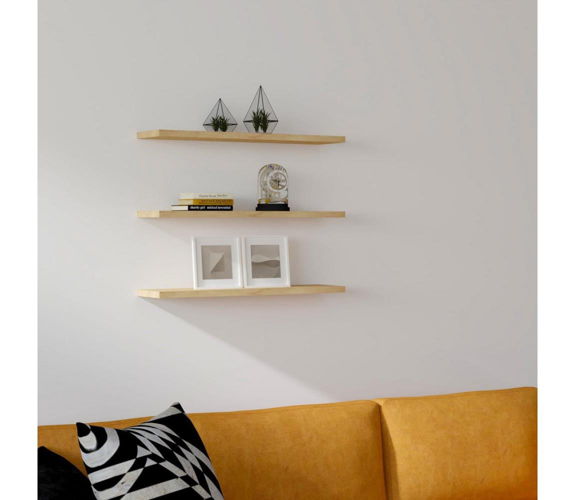 SADA 3x Nástěnná police BOSS béžová