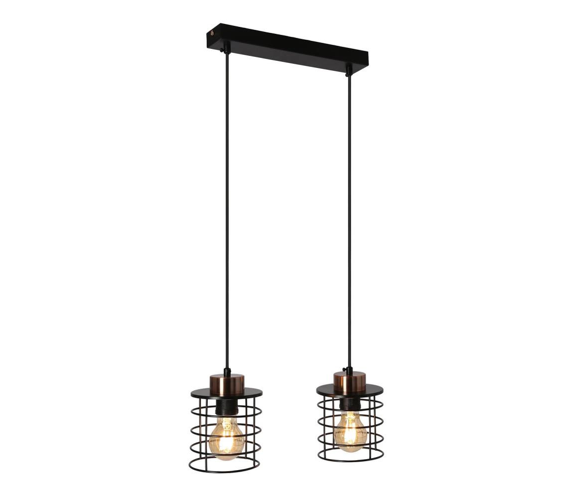 Lustr na lanku GLOB 2xE27/40W/230V černá