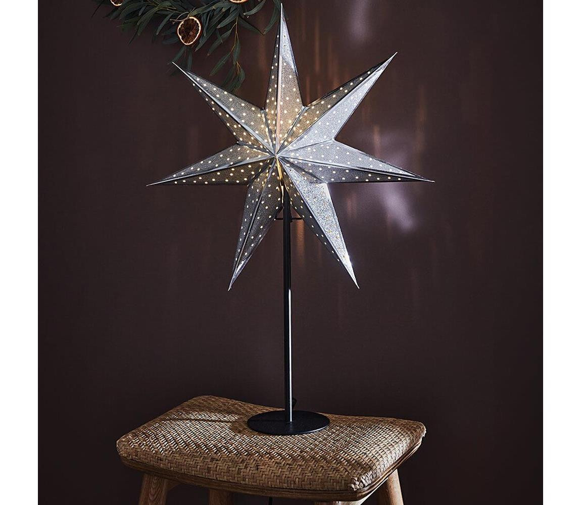 Markslöjd Markslöjd 705794 - Vánoční dekorace GLITTER 1xE14/25W/230V 65 cm černá/stříbrná