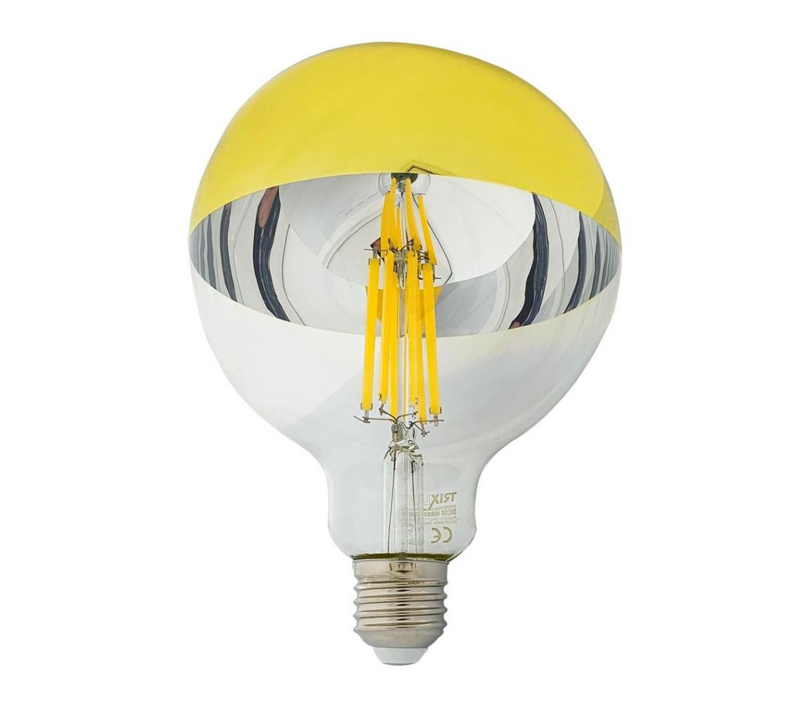 LED Žárovka se zrcadlovým vrchlíkem DECOR MIRROR G125 E27/12W/230V 4200K zlatá