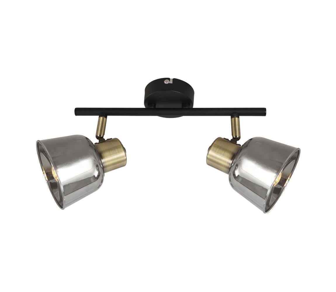 KL162005 - Bodové svítidlo SMOKY 2xE14/9W/230V černá/mosaz/šedá