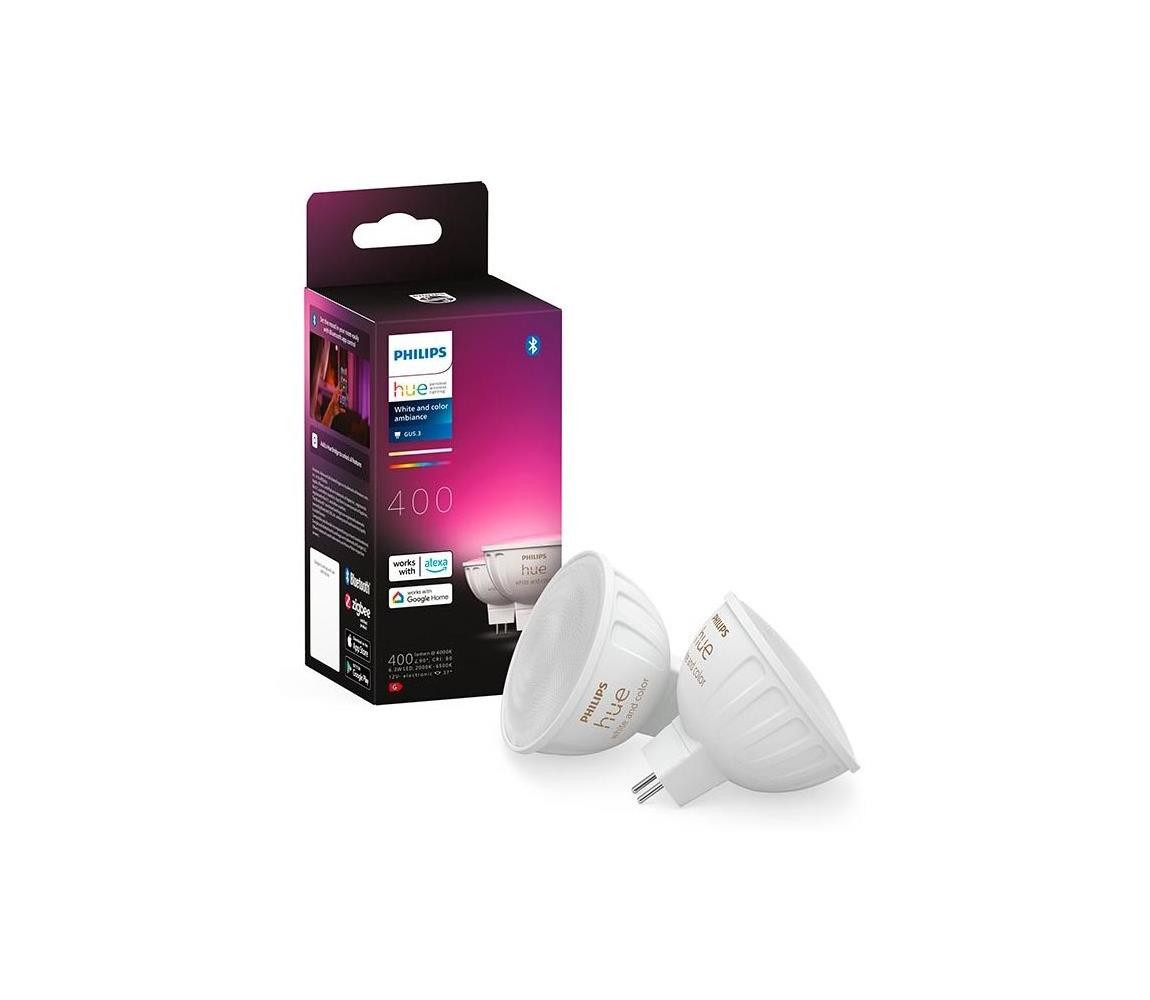 Philips Chytrá žárovka Hue 6,3 W, MR16, GU5,3, White and Color Ambiance, 2 ks