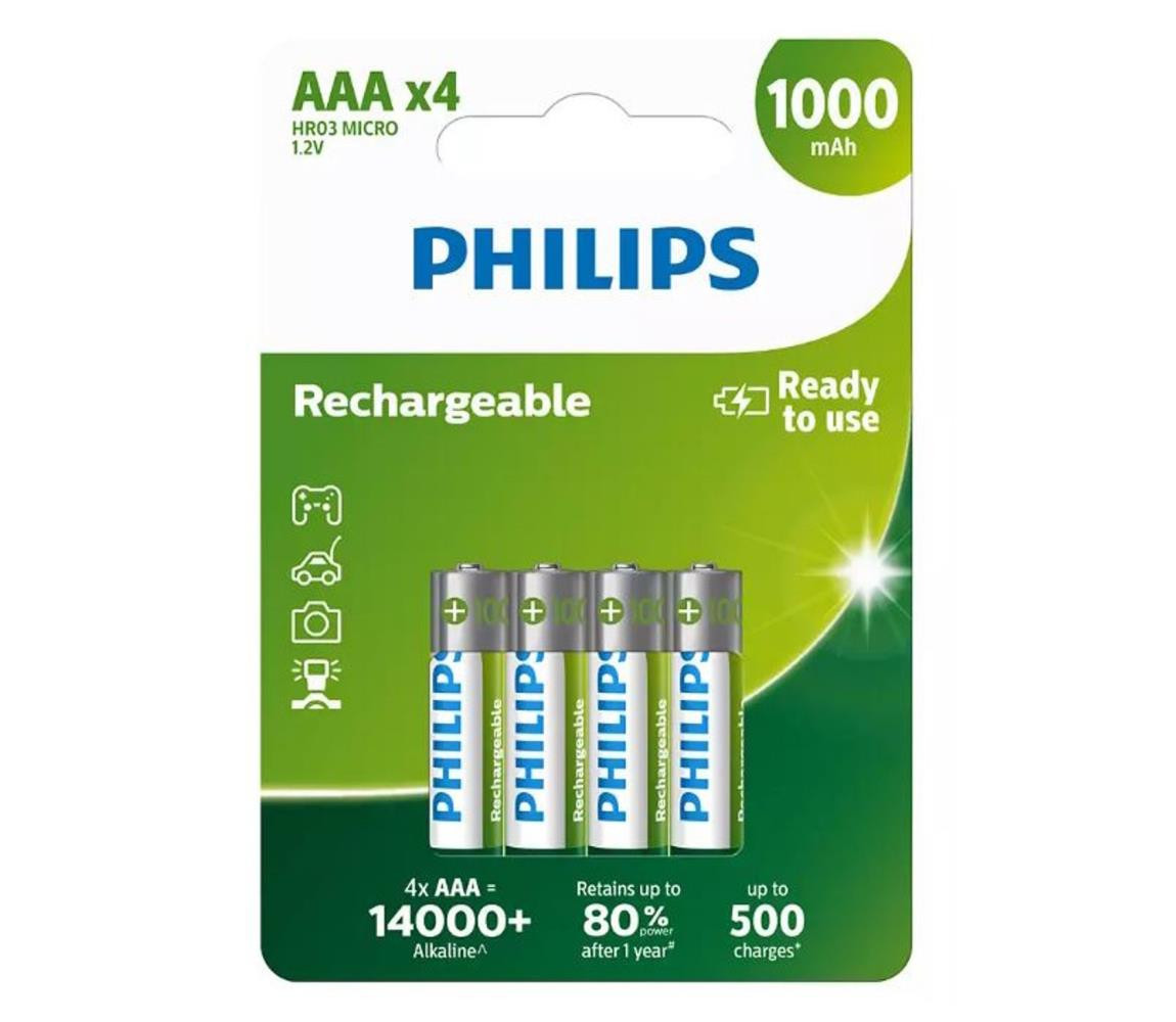Philips Philips R03B4RTU10/10 - 4 ks Nabíjecí baterie AAA NiMH/1,2V/1000 mAh