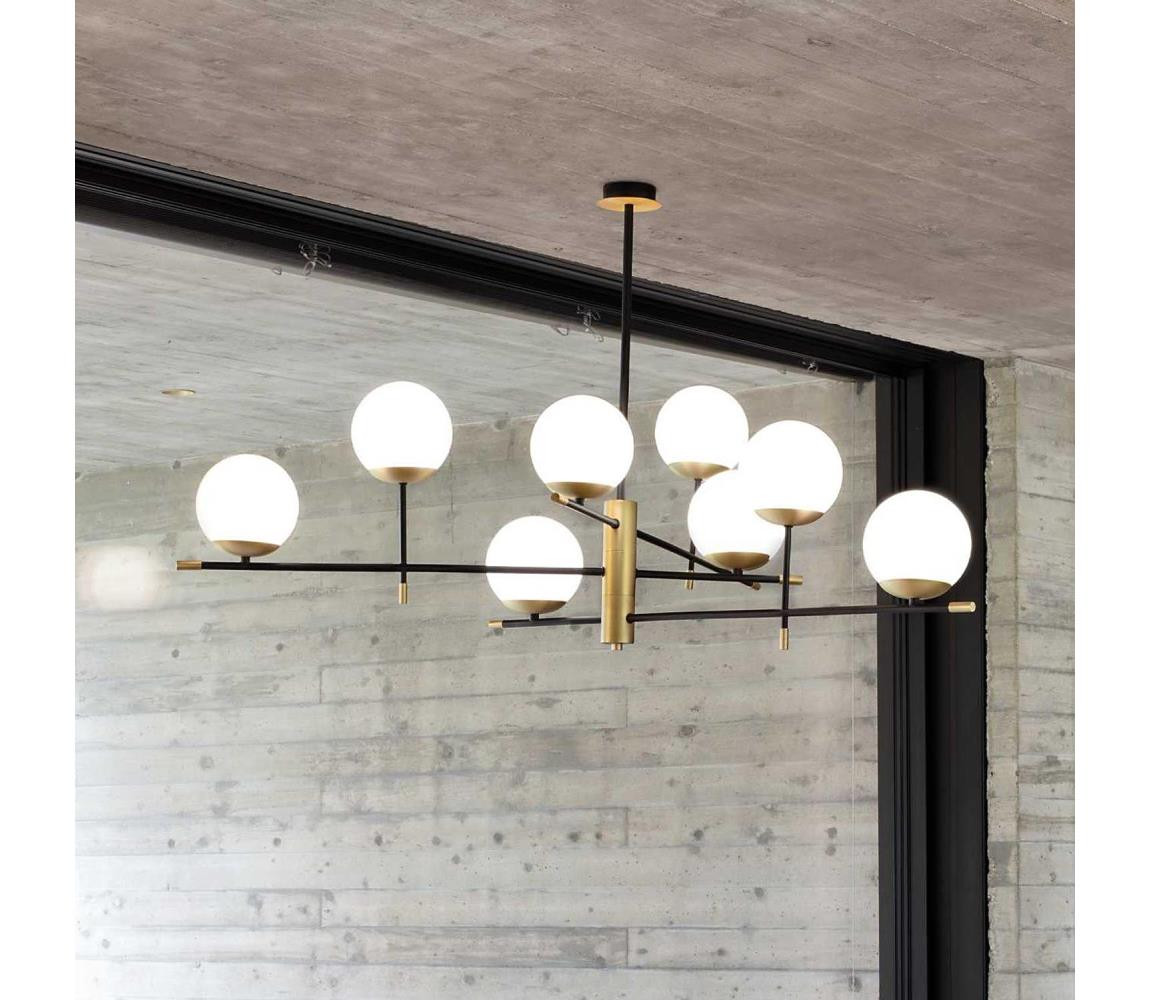 Ideal Lux Ideal Lux - Lustr na tyči GOURMET 9xE14/28W/230V pr. 131,5 cm zlatá