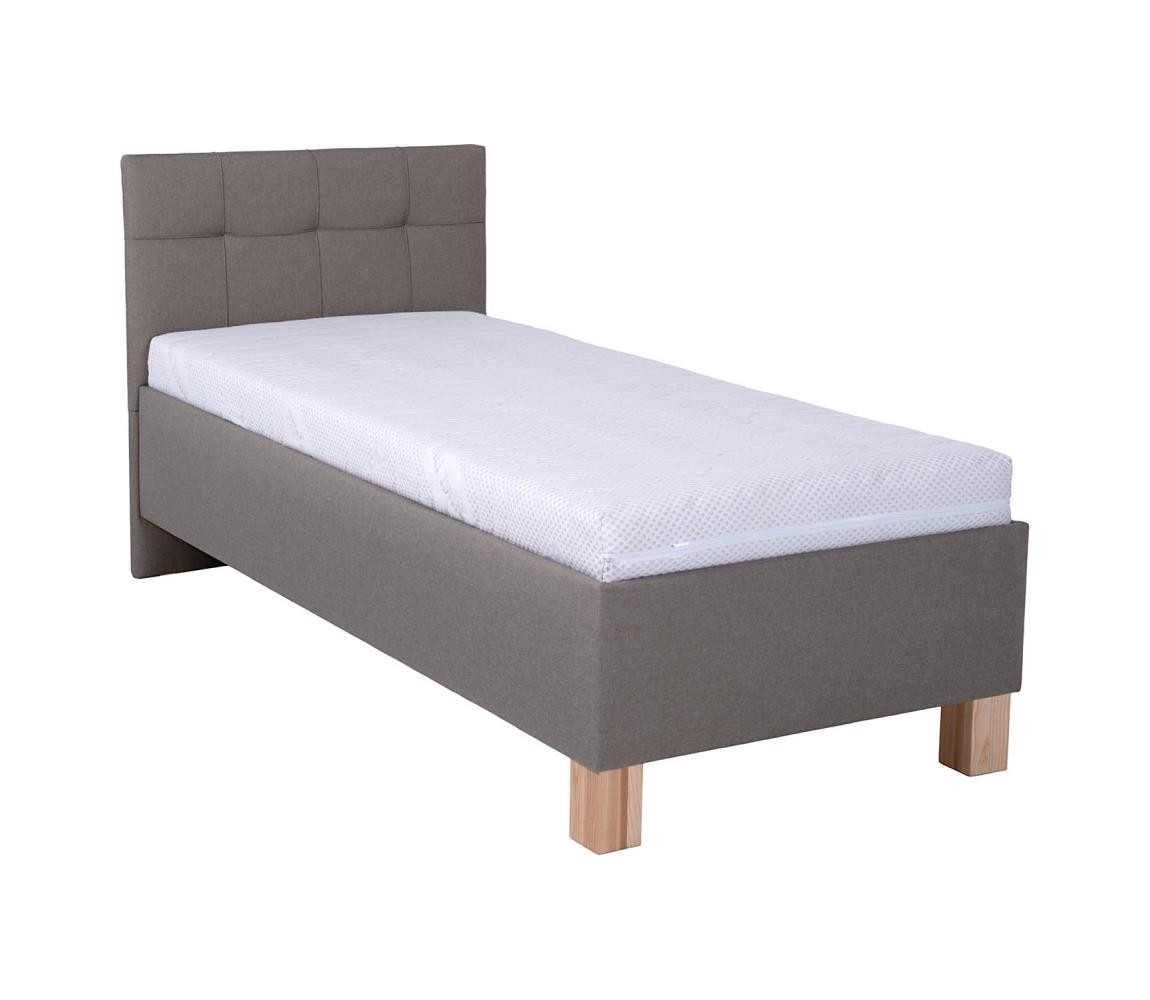 POHODA Čalouněná postel s úložným prostorem bez matrace MARIA ONE 90x200 cm taupe