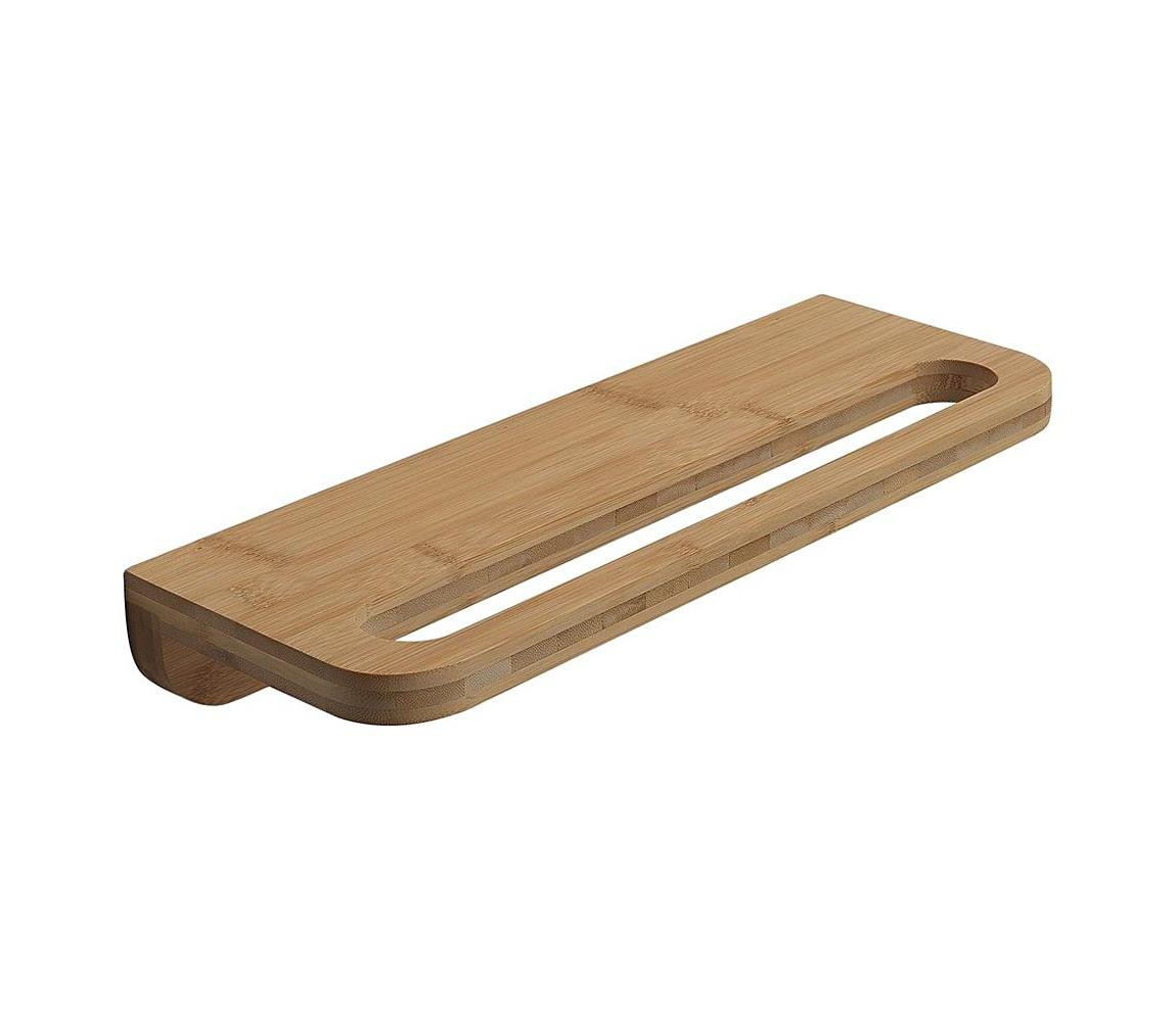 Gedy Gedy - Nástěnná police s věšákem na ručníky HIMALAYA 14,5x40 cm bambus