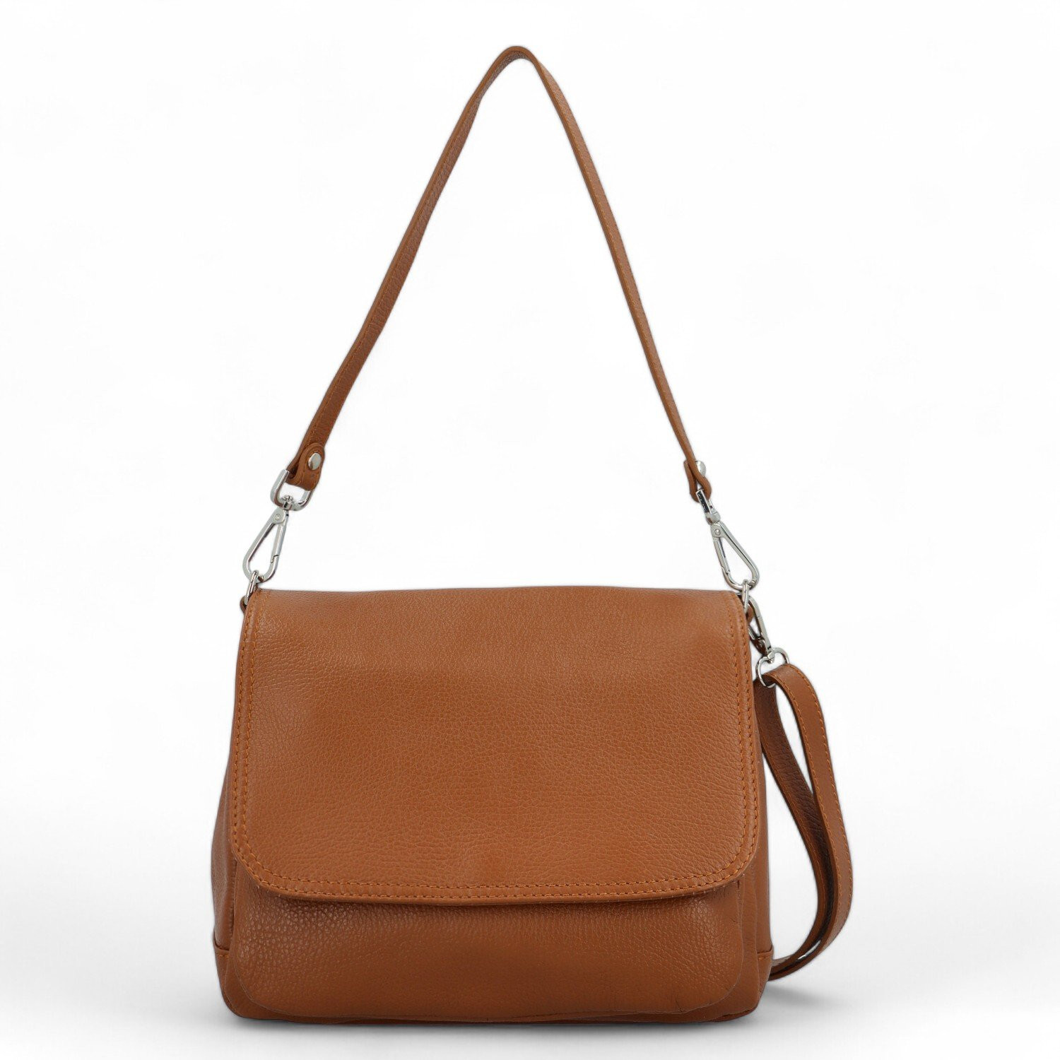 Dámská kožená crossbody kabelka koňaková - Delami Madleen koňak