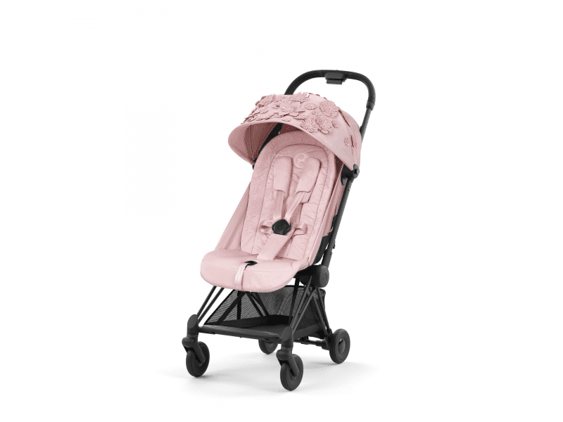 Cybex COYA MATT BLACK SIMPLY FLOWERS PINK|light pink