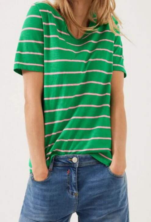 Cecil zelené tričko pruhy. XXL
