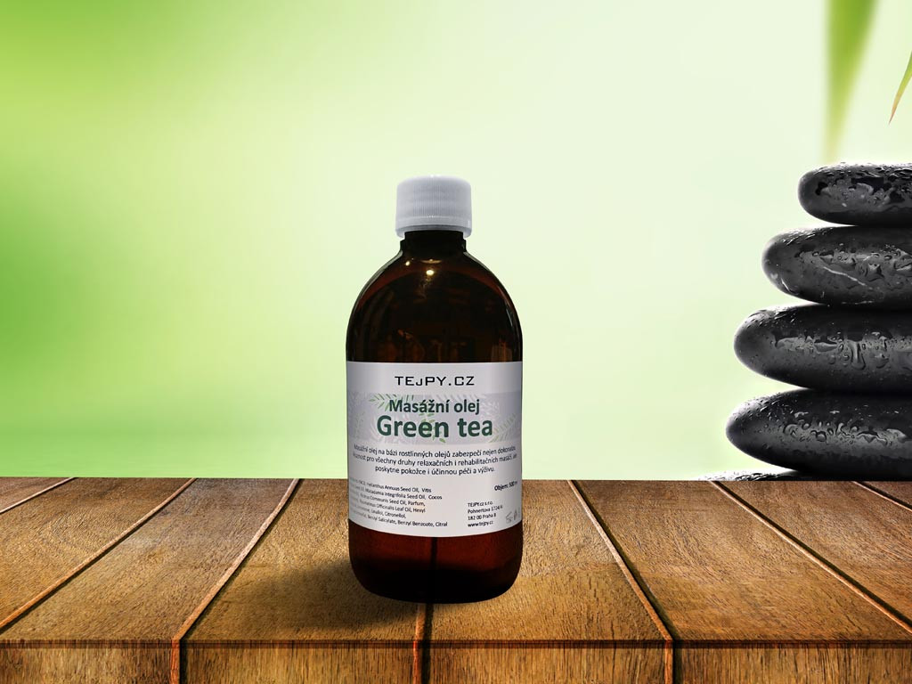 TEJPY.cz Masážní olej Green tea Obsah: 500 ml