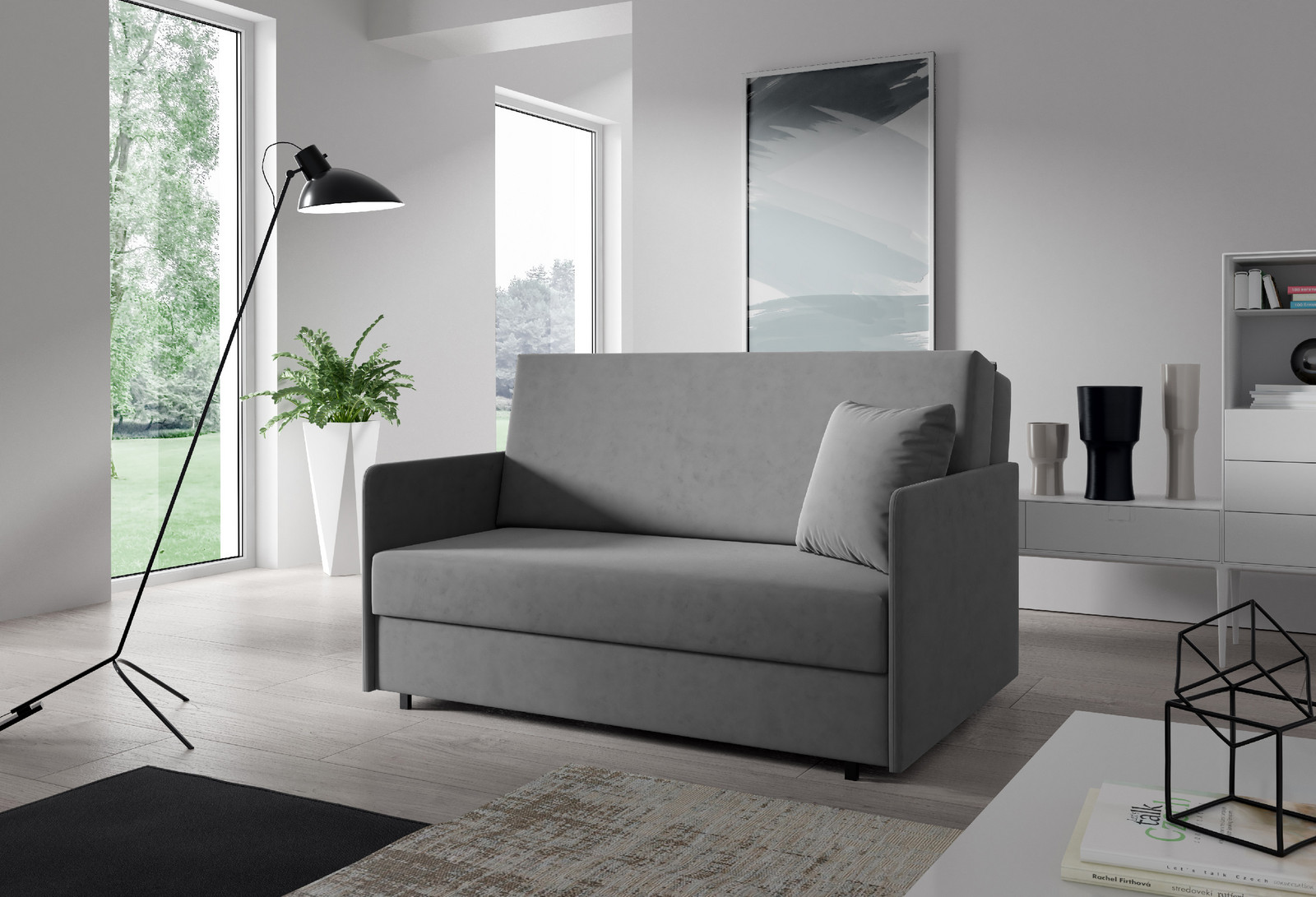 Eka Pohovka AMERYKANKA 168, 140 cm Barva látky: KRONOS 01 (Žlutá)