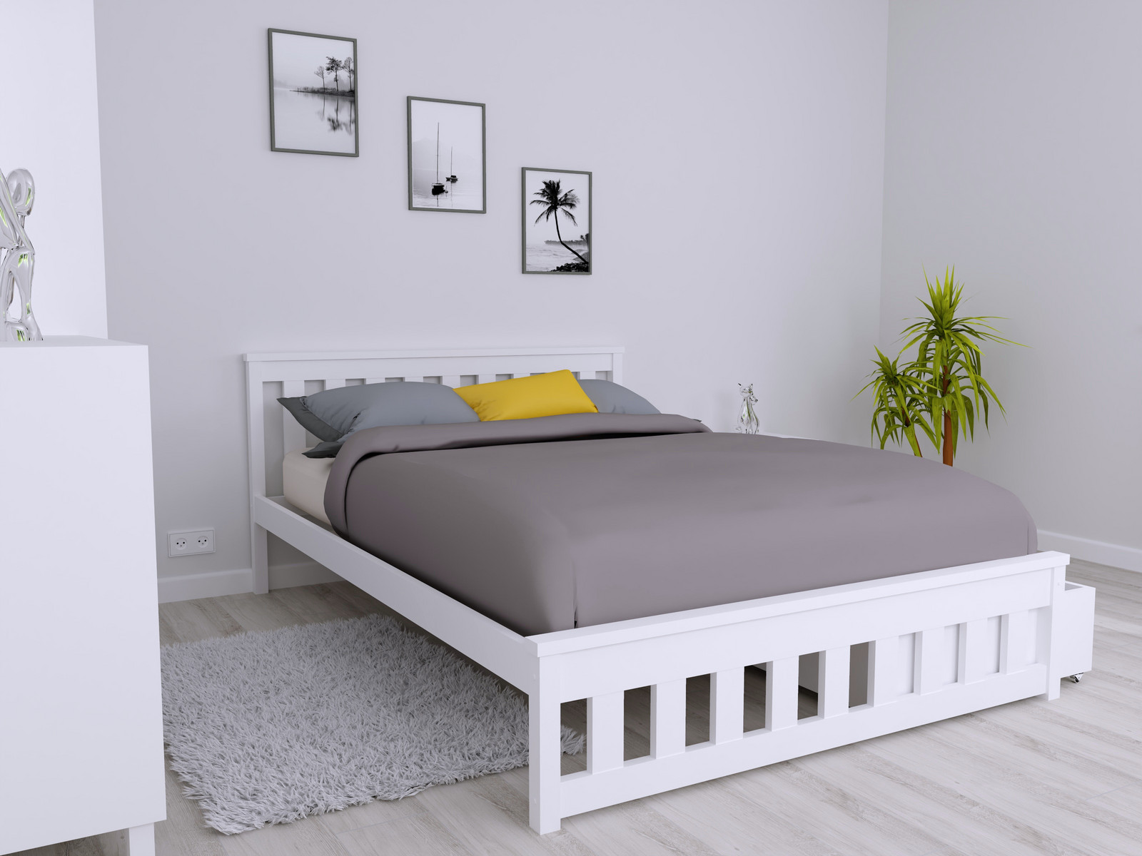 GRZ Postel z masivu Andy 90 x 200 cm - Bílá - 2. jakost