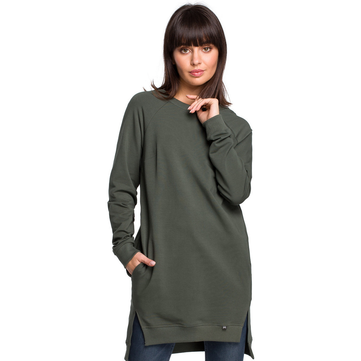 Bewear  Dámská mikina bez kapuce Frydrych B101 zelená  Zelená