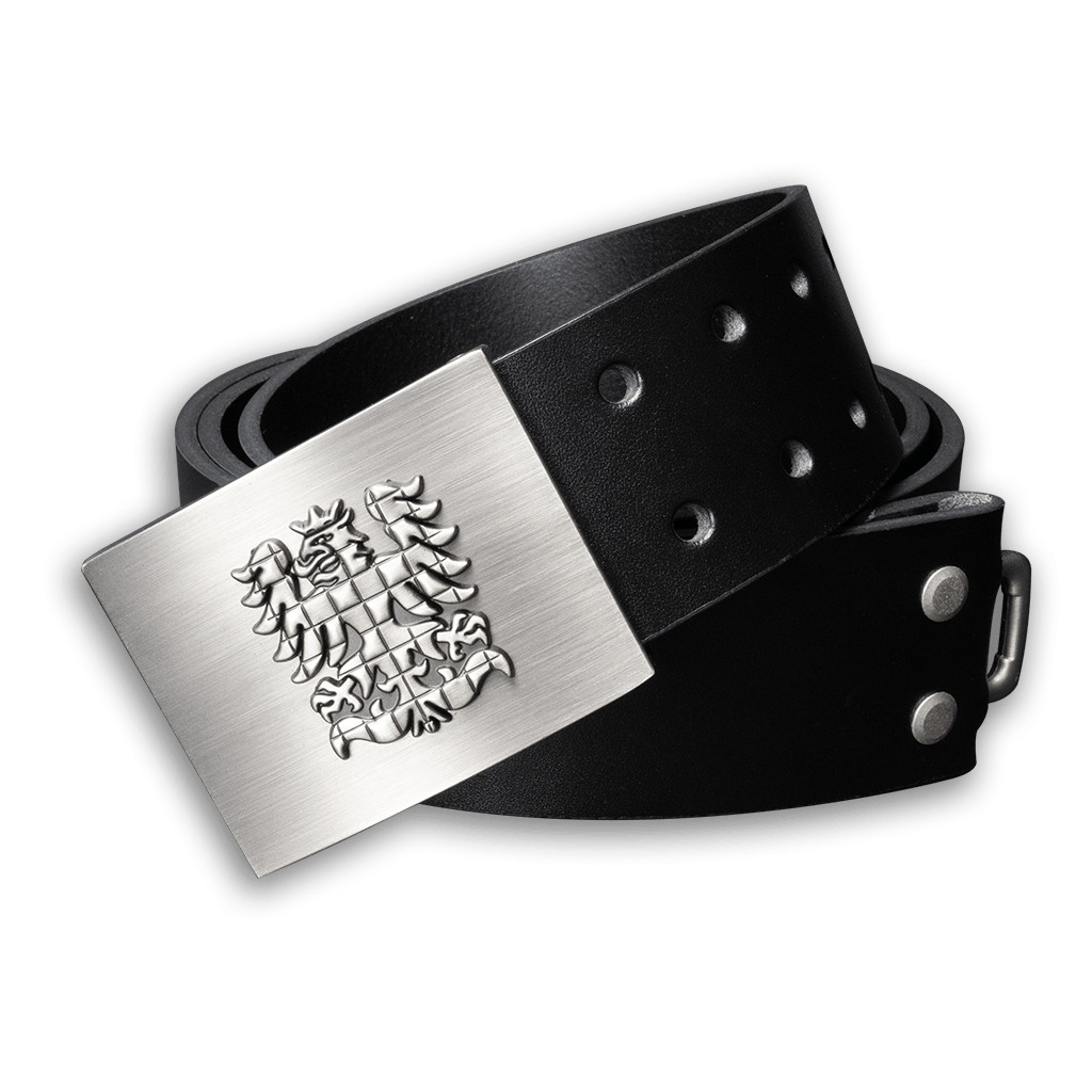 Opasek kožený Moravská orlice 4,5 cm - černý, 100