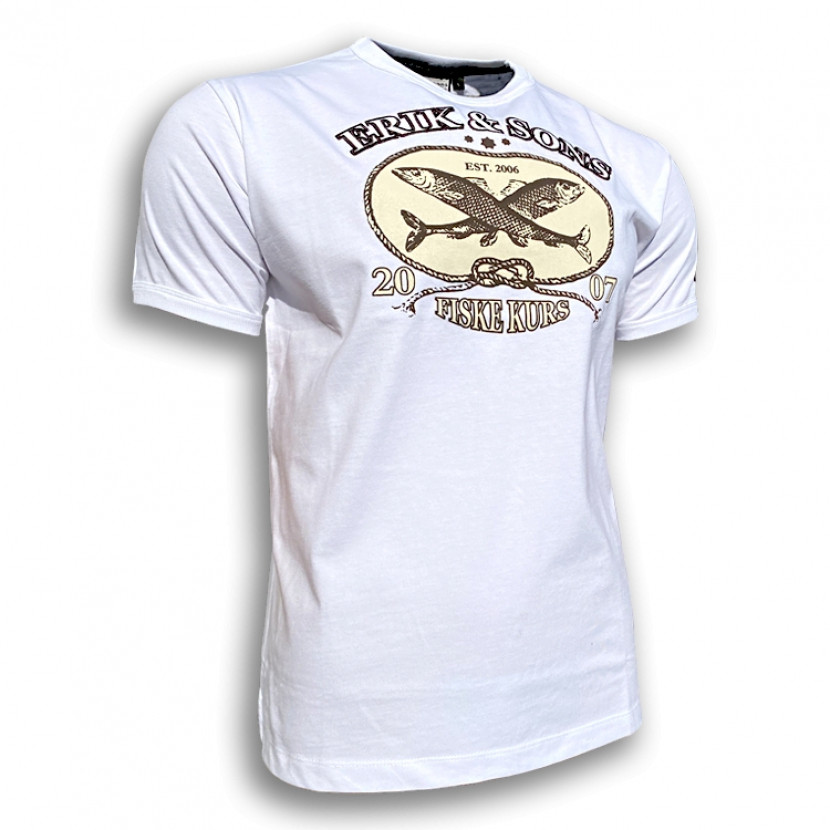 Triko Erik and Sons Fiske Kurs - bílé, M