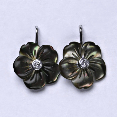 Stříbrné náušnice, přírodní perleť, náušnice ze stříbra NK 1489