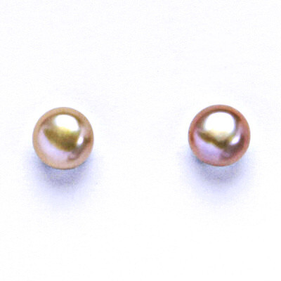 Náušnice stříbrné s přírodní růžovou perlou 6,5 mm NŠ 1183 pp